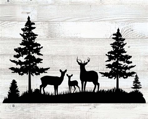 deer in woods silhouette|tree with deer silhouette images.